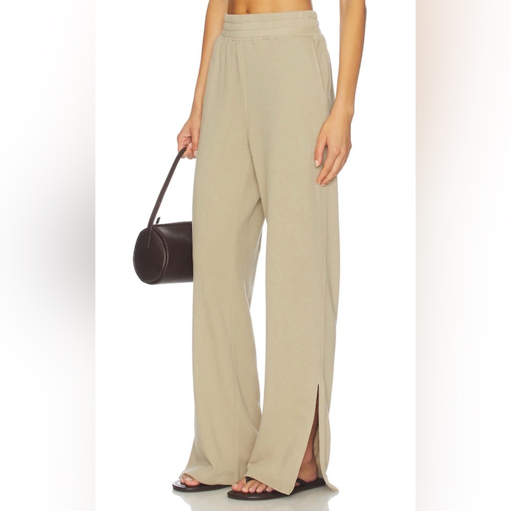 Nation LTD- Wide-Leg Split Hem Pull-On Pants in Light Beige - Picture 9 of 12